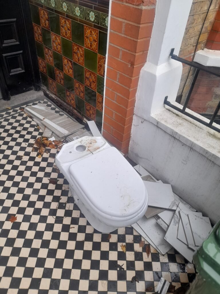 image of an old toilet seat for building waste