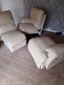 image of an unwnated dismantled sofa ready for collection